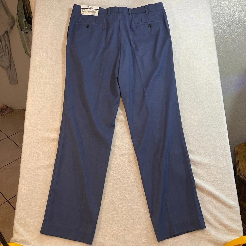 Ralph Lauren Comfort Flex Slim Fit Pants Mens 36x32 Blue Performance Dress Slack